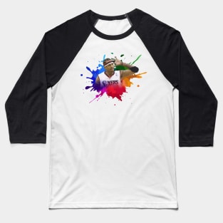 ALLEN IVERSON WITH COLOR SPLASH PAINTING Baseball T-Shirt